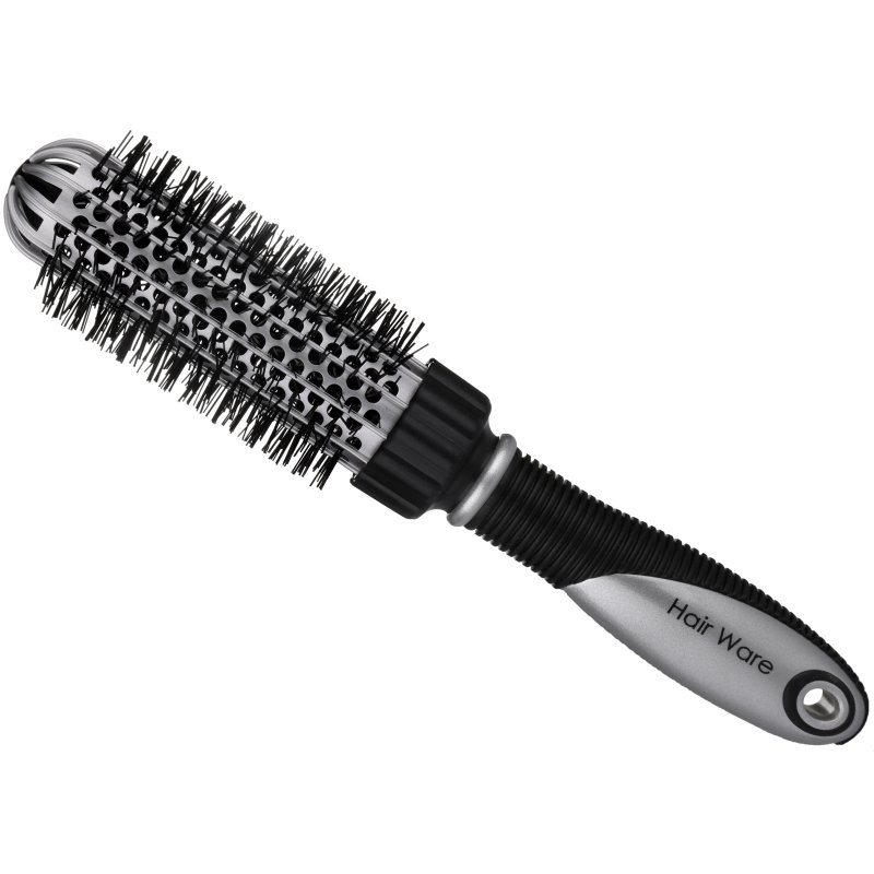Hairware Silver & Black Domed Brush, 33mm