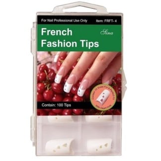 Sina French Fashion Nail Tips, Heart Holes, 100/Pack