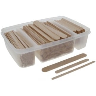 Pro Waxing Spatula Set - Small, Medium & Large Wooden Wax Sticks