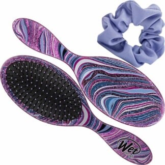 Wet Brush Swirl Style Glitter Detangler and Scrunchie Kit