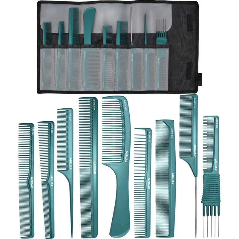 Jaguar A-Line Ionic Comb Set with Pouch, 9/Pack