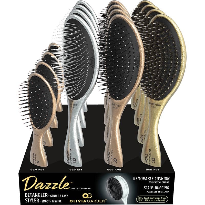 Olivia Garden OG Brush Dazzle Display - 12 Brushes & Stand - Hair, Health &  Beauty