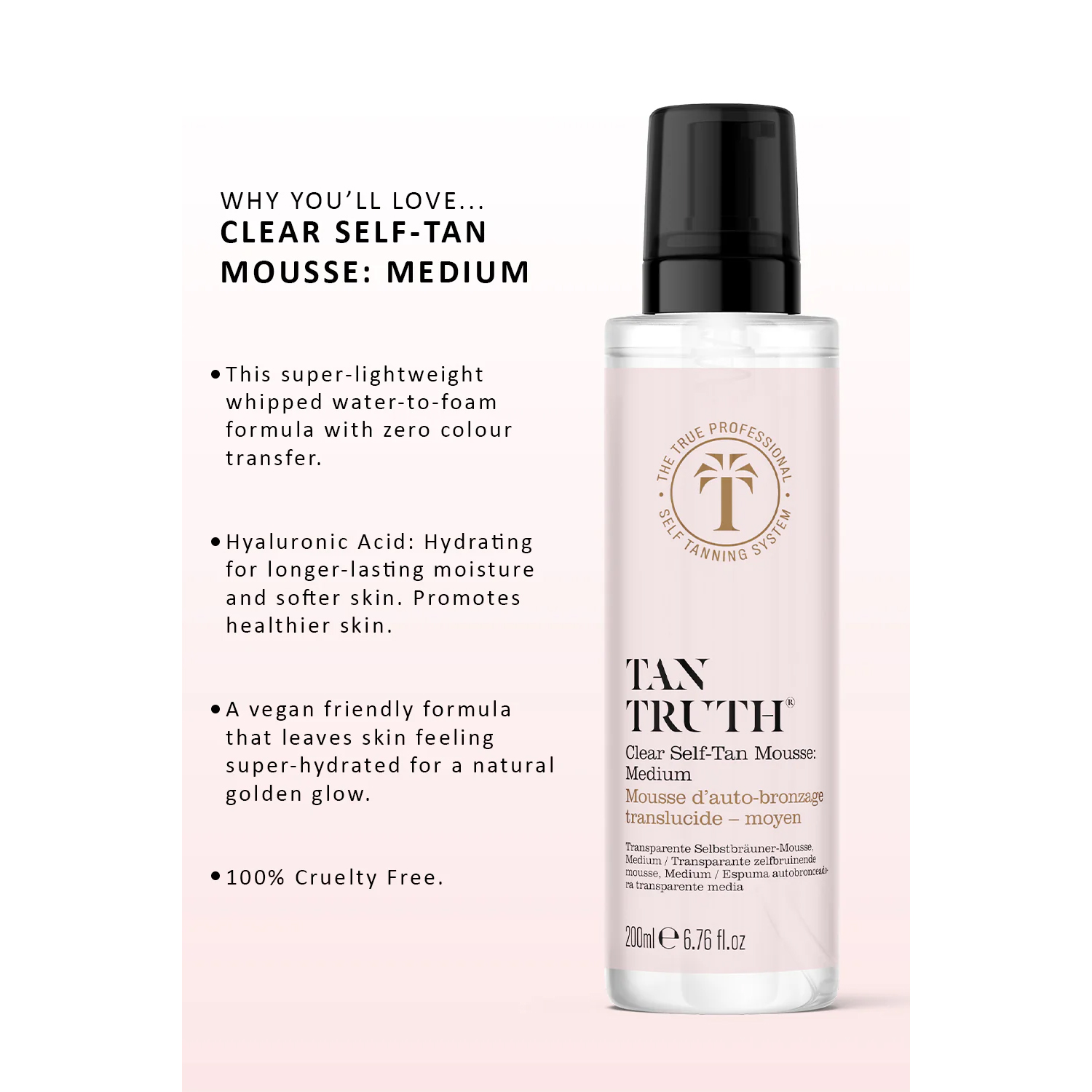 Tan Truth Clear Self-Tan Mousse: Medium, 200ml - Image 5