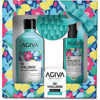Agiva 8D Hyaluron Pro Care Set for Dry, Weak & Brittle Hair, 3 Pieces