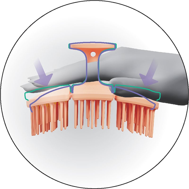 Hairware Origami Triple-Fold Massage Brush - Image 3