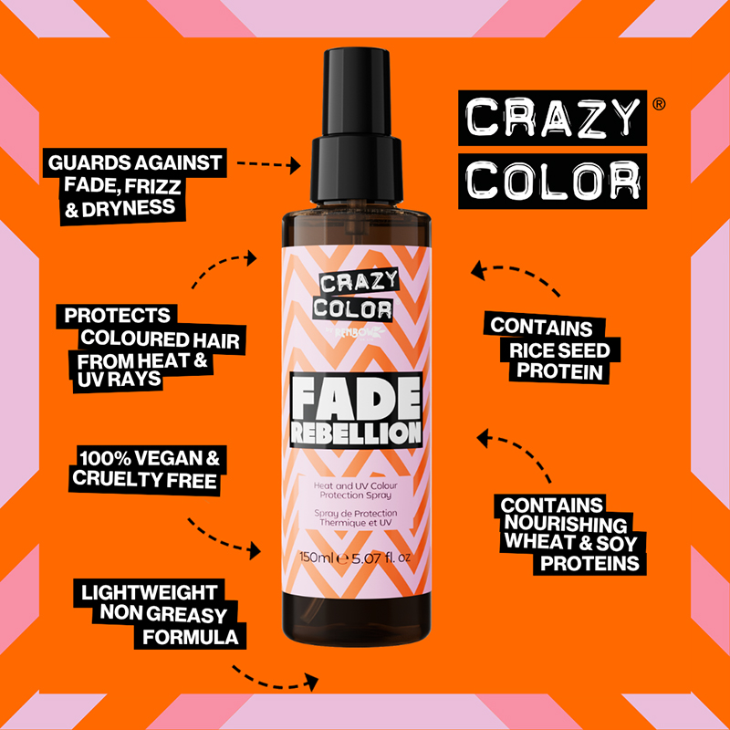 Crazy Color Fade Rebellion Heat & UV Colour Protection Spray, 150ml - Image 3