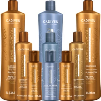 Brasil Cacau Nanoplastia Formaldehyde-Free Straightening & Toning System Thermal Kit, 3 Pieces