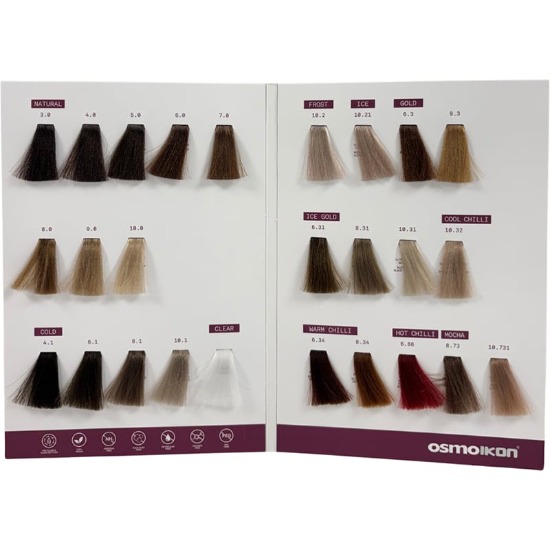 OSMO IKON Glossy Gloss Demi-Permanent Colour Tuft Shade Chart - Image 3