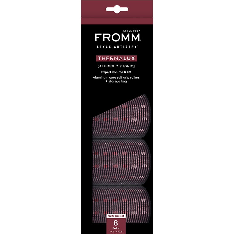 Fromm Thermalux Aliminium Core Hair Rollers Self-Grip Rollers, 8/Pack with Bag - Image 2