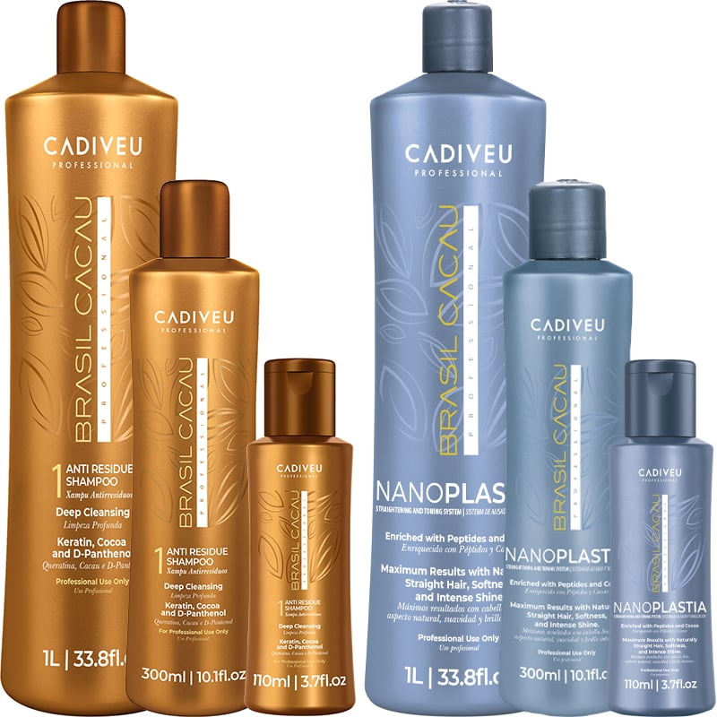 Brasil Cacau Nanoplastia Formaldehyde-Free Straightening & Toning System Thermal Kit, 2 Pieces