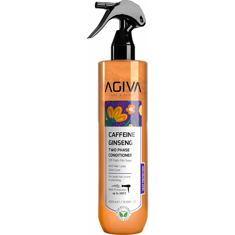 Agiva Caffeine & Ginseng Two Phase Conditioner & Heat Protection for Weak Hair Prone to Loss & Shedding, 400ml