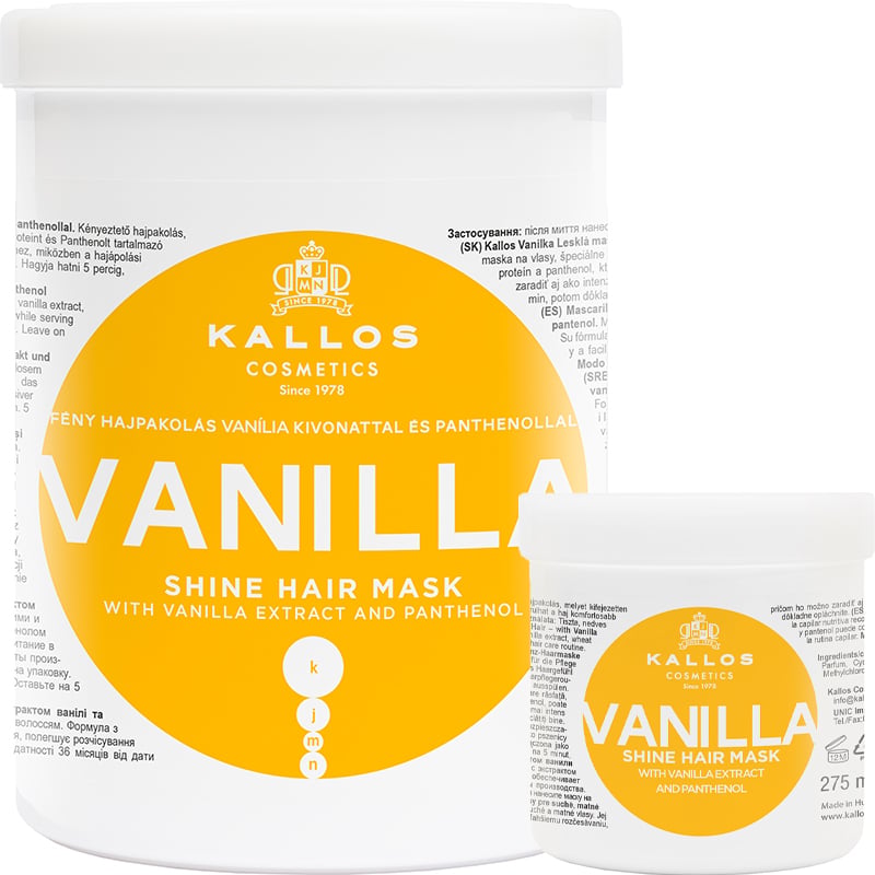 Kallos Vanilla Shine Hair Mask with Vanilla Extract & Panthenol